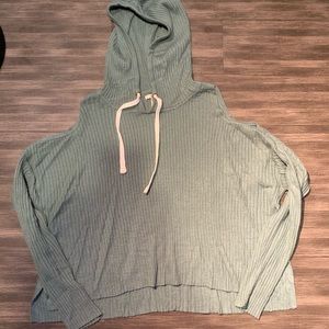 Forever 21 Olive Green Croptop Hoodie